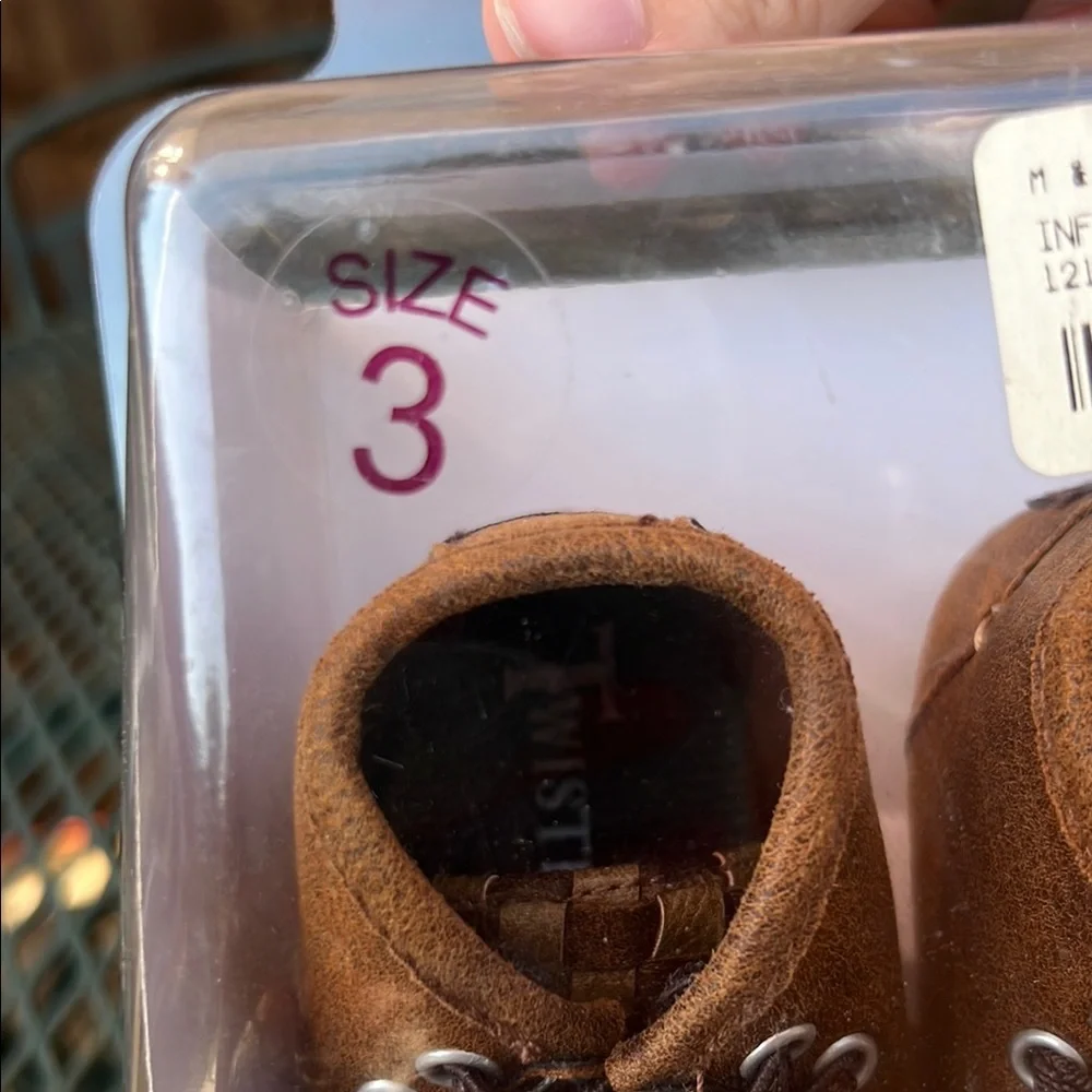 Twister Baby Buckers Brown Woven Moccasin-Style Kids Shoes